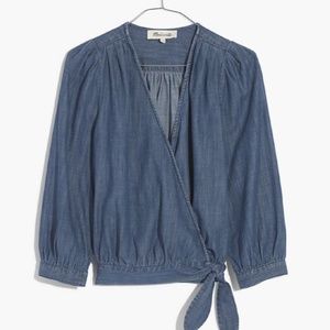 Denim Wrap Top